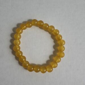 Mustard Yellow Glass Beaded Bracelet